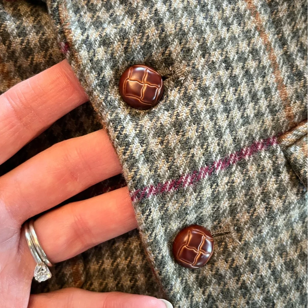 Janie and Jack Plaid Blazer - Green and Pink - Picture 6 of 12